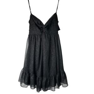 Lucy in the Sky Dress SZ M Black Sparkly Glitter Fairy Witchy Cottage Whimsigoth